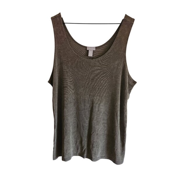 Chico's Tops - Travelers By Chicos Knit Travel Tank Top in Olive Green Brown Sz. 3 or L
